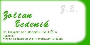 zoltan bedenik business card